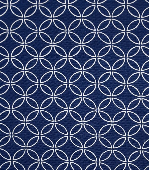 Cotton Navy Base Circle Print Fabric